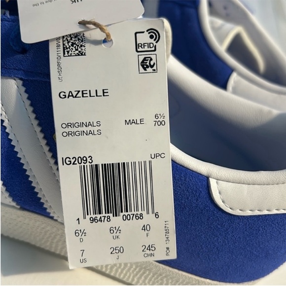 Adidas 7 Sneakers Gazelle Originals Royal Blue/Core White (IG2093) NWT no box - Picture 16 of 16